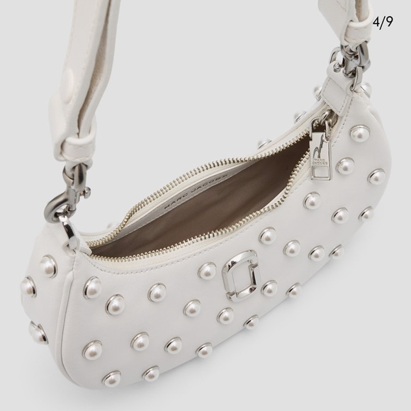 New Marc Jacobs calf leather shoulder bag with pearly zinc and aluminum studs - Picture 5 of 13